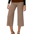 thumbnail image 6 of Foldover Waist Culottes for Women Low Rise Cropped Wide Leg Summer Casual Lounge Yoga Capri Pants Coffee XL, 6 of 6