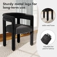 thumbnail image 6 of Dayalane Modern Boucle Barrel Dining Chairs Set of 4, Upholstered Curved Back Armchairs for Dining Room,Vanity Chairs for Living Room Kitchen Restaurant, Black, 6 of 8