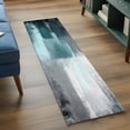 thumbnail image 3 of 2'x6' Rug Runners for Hallways Kitchen, Teal Gray Non Slip Entryway Beside Floor Carpet Runner, Modern Oil Painted Art Abstract Geometric Washable Laundry Room Bedroom Throw Rugs Mat for Family Pet, 3 of 8