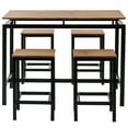 thumbnail image 3 of SESSLIFE 5 Piece Bar Table and Chairs Set, Modern Counter Height Pub Table with 4 Chairs, Bar Table Set 5 Pieces, Dining Table Set Home Kitchen Breakfast Table, 3 of 12