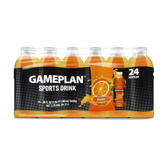 Niagara Gameplan Sports Drink, Orange, 20 oz Bottle, 24/Carton