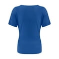 thumbnail image 4 of Womens Summer Short Sleeve T Shirts Slim Fit One Piece Cutout Scoop Neck Going Out Date Night Tops, 4 of 5
