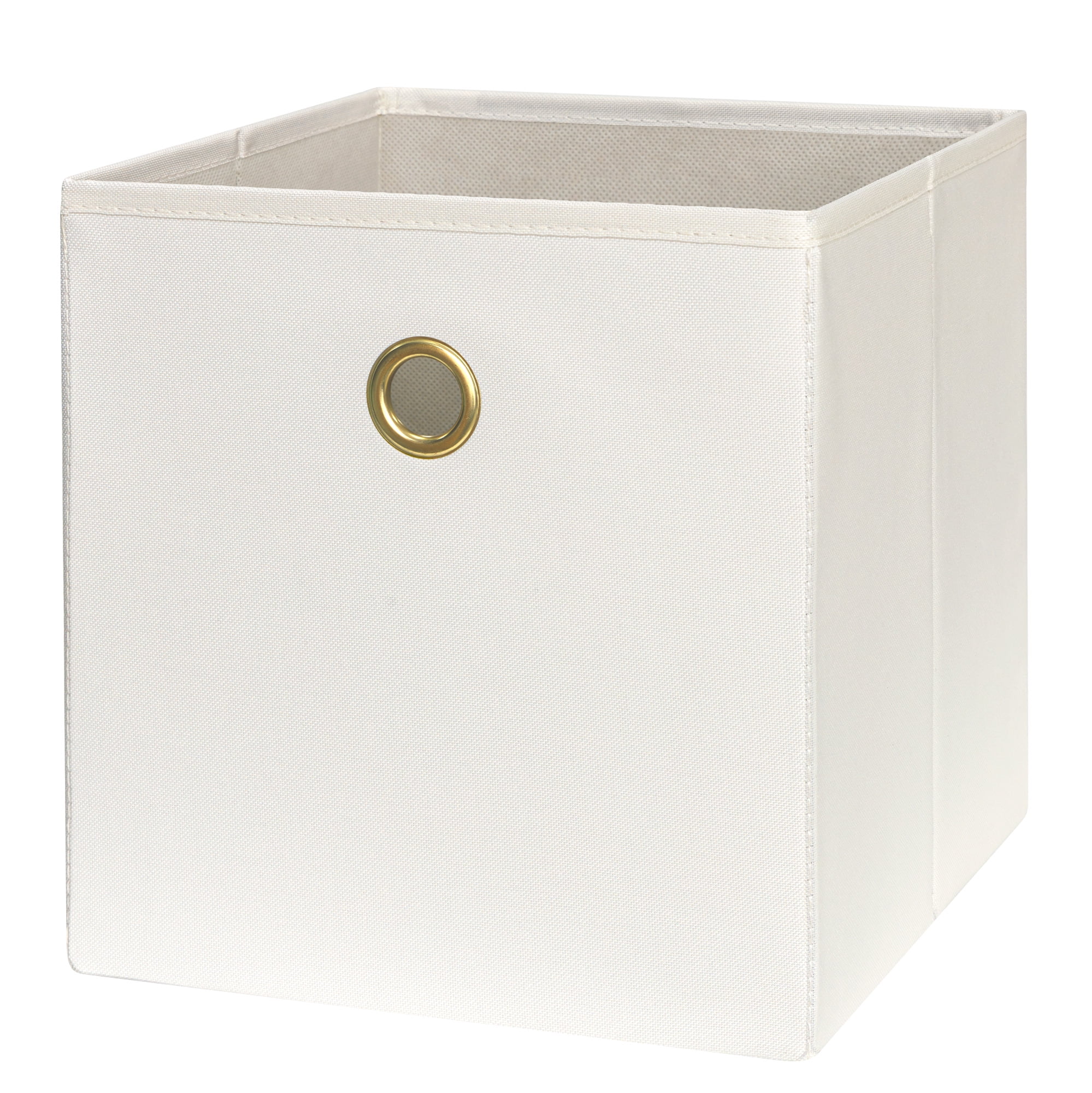 (4 pack) Mainstays Collapsible Fabric Cube Storage Bin, Vanilla Dream