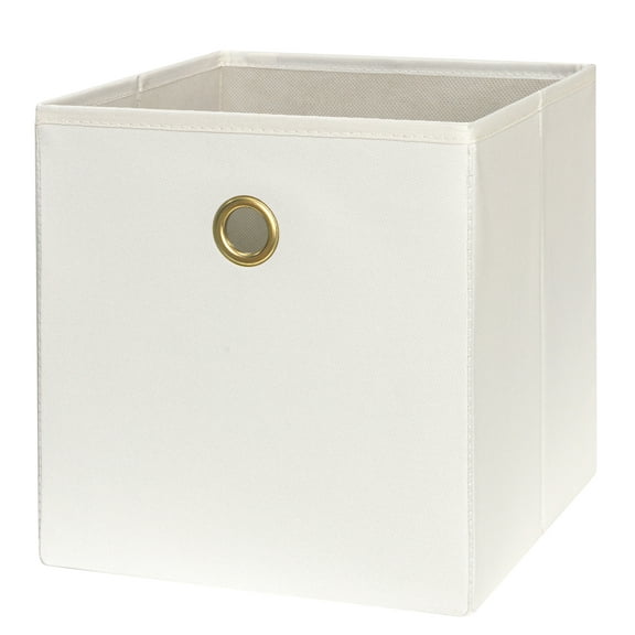 Mainstays Collapsible Fabric Cube Storage Bin, Vanilla Dream