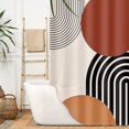 thumbnail image 2 of Boho Shower Curtain, Colorful Waterproof Fabric Cloth Shower Curtain Set, Spring Nature Leaf Sun Dark Arch Modern Bathroom Curtains Decor with 12 Hooks, 36" x 72", 2 of 5