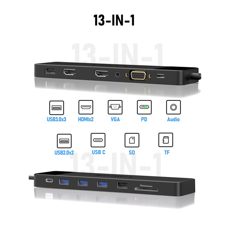 2025 Upgrade Lemorele Docking Station USB C/A 10Gbps 3 x Display 14 in