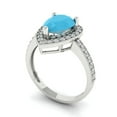 thumbnail image 2 of Halo Engagement Ring for Women - 2.36ct Simulated Turquoise in 14K White Gold Promise Ring, 2 of 6