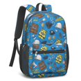 thumbnail image 2 of Police and Vest Blue Pattern 17" School Backpacks for Teens,Waterproof Oxford Fabric,S-Shape Padded Straps for School,Travel,Hiking,Camping, 2 of 6