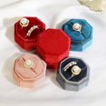 thumbnail image 3 of Velvet Jewelry Box Ring Holder Gift Packaging Marriage Storage Organizer Earring Display Wedding Wholesale High Quality grey-Double, 3 of 6