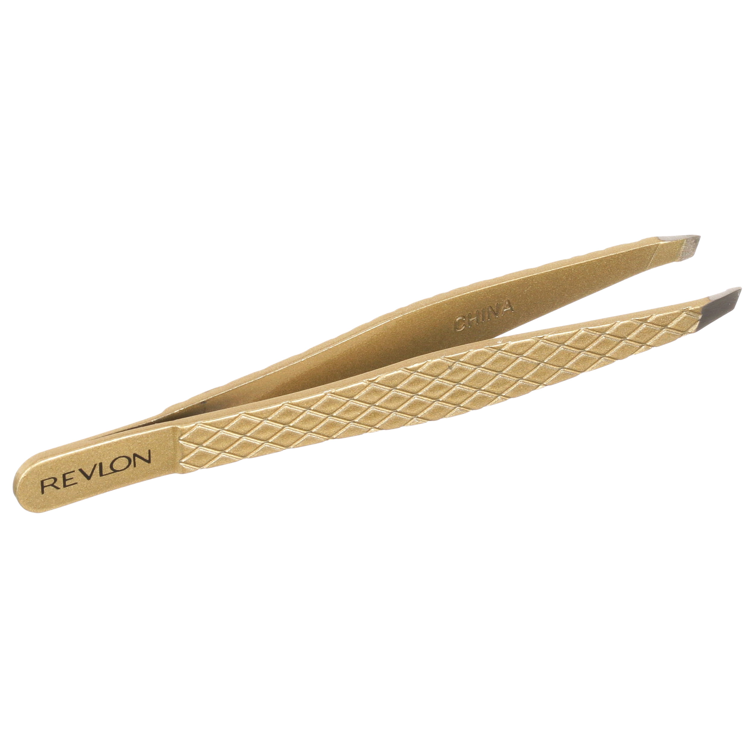 Revlon Gold Series Slant Tip Tweezer, Tips Coated with Diamond Particles for Maximum Gripping Power