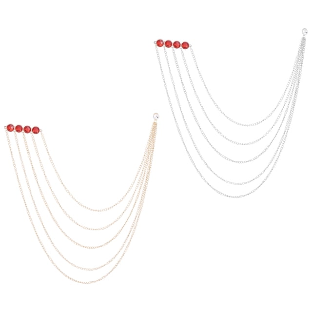 Pinzas de broche de cadena de strass Uxcell, 2 piezas de cadena de borlas de strass redondas en rojo