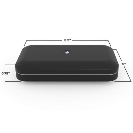 PhoneSoap UV Sanitizer Kit with Dual Charger Box, Black, 1 Count