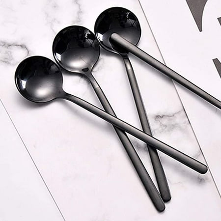 

4 Pack Espresso Spoons 5.2 Mini Coffee Spoons Stainless Steel Teaspoons for Dessert Sugar Cake Ice Cream Cappuccino Black