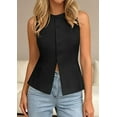 thumbnail image 3 of PRETTYGARDEN Womens Vests Top Trendy Spring Sleeveless Blazer Suit Summer Business Casual Work Button Down Waistcoat, 3 of 9
