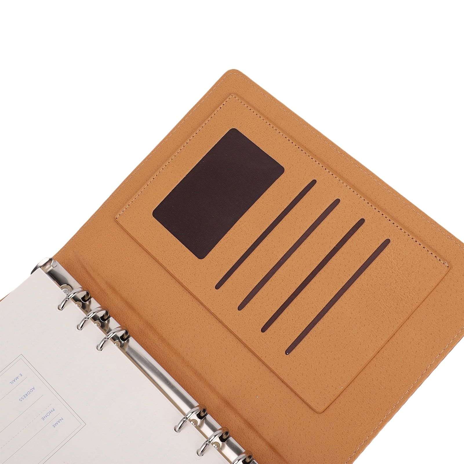 M Buder A5 Binder 6 Rings PU Leather Magnetic Closure Refillable Notebook Binder with 80 Sheets Lined Paper, Durable A5 Planner Binder 9.25 x 7.09 in / 23.5 x 18 cm for Office School Home Use