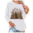 thumbnail image 2 of Jsaierl Sweat-Shirt de Noël pour Femmes Léopard Arbre de Noël Manches Raglan Col Rond Vintage Pull Décontracté Vacances 2024, 2 of 5