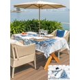 thumbnail image 4 of Outdoor Tablecloth with Umbrella Hole and Zipper, Blue Coastal Christmas Rectangle Table Cloth 60x102 Inch Waterproof Tablecloth, Snowman Xmas Tree Starfish Vintage Picnic Table Cover for Patio, 4 of 7