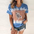 thumbnail image 2 of Womens Blouses and Tops Dressy Short Sleeve Casual Tie Dye Shirts Tops Loose Fit Comfy Summer Basic Blouses Tunic Tees, 2 of 4