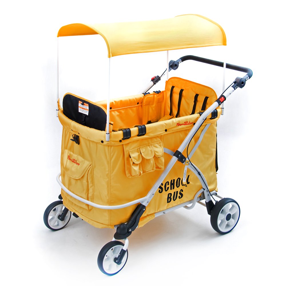 Familidoo MultiFunction Quad Folding Stroller Wagon with Removable Seats Up to 4 Passengers or