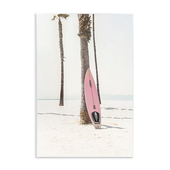 Stupell Industries Pink Surf Board Coastal Photography Unframed Art Print Wall Art, 10 x 15