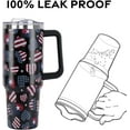 thumbnail image 4 of 4th July Tumbler with Handle and Straw Lid 40 oz,Cute Summer Patriotic Gift for Women Men American Flag Hearts Vacuum Insulated Leak Proof Stainless Steel Coffee Cup Mug, 4 of 6