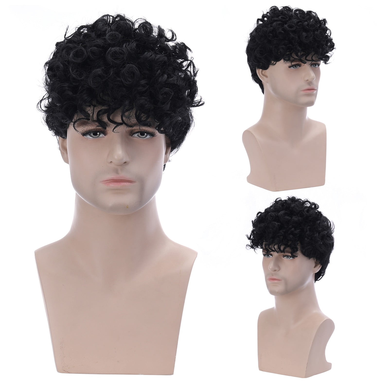 Perruque Courte Pour Hommes - Cheveux Humains Naturels Noirs 1B - Style ERIC - Raie Libre - Bonnet Moyen