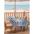 thumbnail image 6 of Outdoor Tablecloth with Umbrella Hole, Blue Nordic Style Stripes Spillproof Waterproof Outdoor Table Cover, Blue Gray Texture Patio Tablecloths for Party Picnic Camping, Rectangle 54"x80", 6 of 9