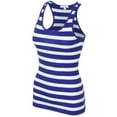 thumbnail image 2 of KOGMO Womens Cotton Stripe Ribbed Racerback Tank Top, 2 of 6