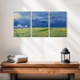 thumbnail image 2 of Elephant Stock Wheatfields Under Thunderclouds Wall Art - Horizontal Multi Panel Canvas - Living Room Wall Decor - Nature Multi Panel - Blue And Beige Decor By Vincent Van Gogh - 26" x 12", 2 of 8