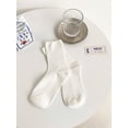 thumbnail image 4 of Women's Middle Tube Socks Above Ankle Crew Socks Solid Color Ribbed Texture Socks Indoor Outdoor Warm Short Socks, 4 of 4