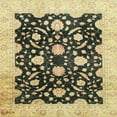 thumbnail image 1 of Ahgly Company Machine Washable Indoor Square Abstract Dark Brown Area Rugs, 5' Square, 1 of 7