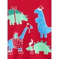 thumbnail image 5 of Gureui Baby Girls Boys Christmas Romper Red Long Sleeve Crew Neck Dinosaur Print Casual Romper, 5 of 9