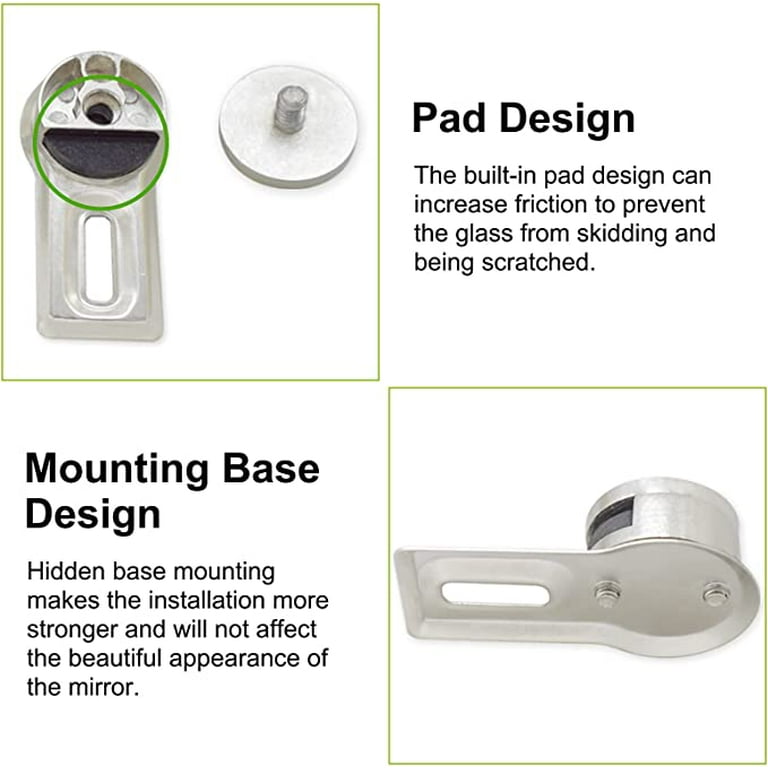 Frameless Mirror Mounting Brackets
