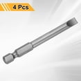 thumbnail image 3 of Uxcell 4pcs SL6 Slotted Screwdriver Bits 6mm Slotted Tip 1/4" Hex Shank 65mm (2.56") Long Magnetic Flat Head S2 Steel Screw Driver Drill Bits Industrial Power Screwdriver Bit, 3 of 7