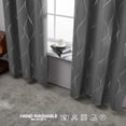 thumbnail image 4 of Deconovo Silver Wave Foil Print Blackout Curtain for Living Room, 42W x 84L inch, 2 Panels, Light Grey, 4 of 6