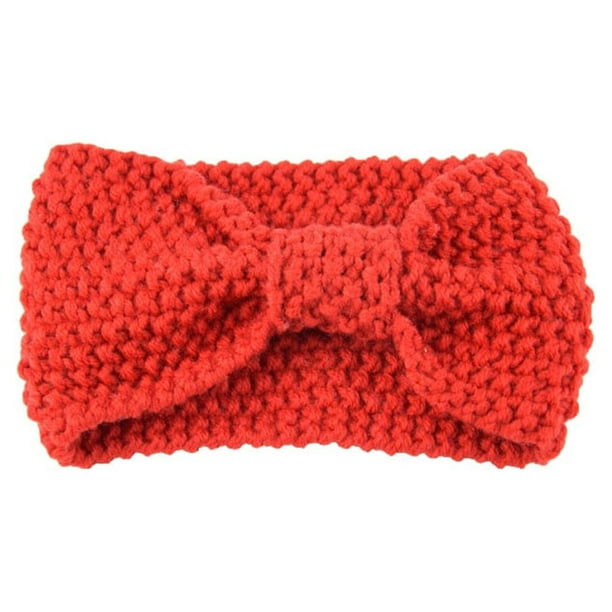 Diademas de ganchillo Sonducket cálidas cómodas anchas a prueba de viento rojo