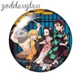 thumbnail image 4 of 10 cabujones de cristal redondos con parte trasera plana de 12 mm, 18 mm, 20 mm y 25 mm de Anime Demon Slayer Kimetsu no Yaiba Kamado Tanjirou, 4 of 5