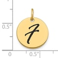 thumbnail image 2 of 14k Yellow Gold Polished Black Epoxy Finish Letter F Initial Disk Shape Charm Pendant, 2 of 2