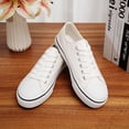 thumbnail image 4 of Womens Classic Canvas Shoes Low Top Lace up Fashion Casual Sneakers White, 4 of 7