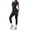 D8/Black, variant on Afdoent Workout Sets For Women Solid Color Breathable Yoga Workout Running Gym Fitness Short Sleeve High Waisted Leggings 2 Piece Outfit Fashion Clothes