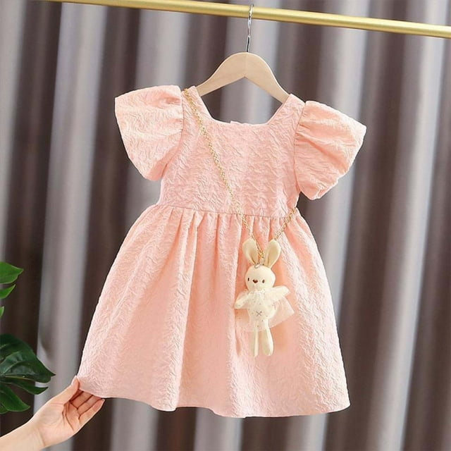 Robes d'Été Décontractées pour Filles Robe Princesse Ligne A Robe Mignonne Robe de Plage pour Filles Robe pour Adolescentes 3-4 Ans