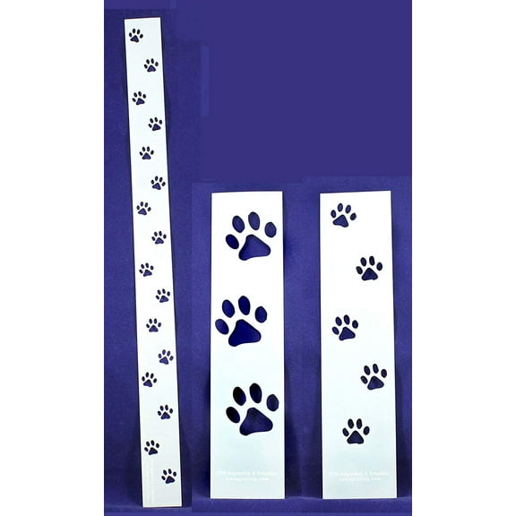 Dog Paw Tracks 3 Piece Stencil Set-Border-14 Mil -Painting /Crafts/ Templates