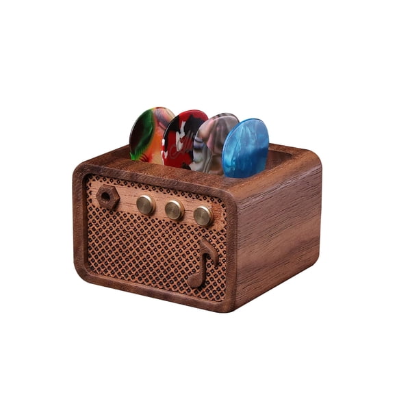 Soporte para púas CoolGift Mart para guitarra eléctrica de madera de nogal