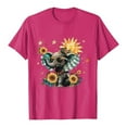 thumbnail image 6 of GEWSEY Sunflower Shirts for Women Funny Tshirts Graphic Tees Patriotic Shirts Cute Summer Athletic Tops Casual Women's Clothing (Hot Pink, 3XL), 6 of 6