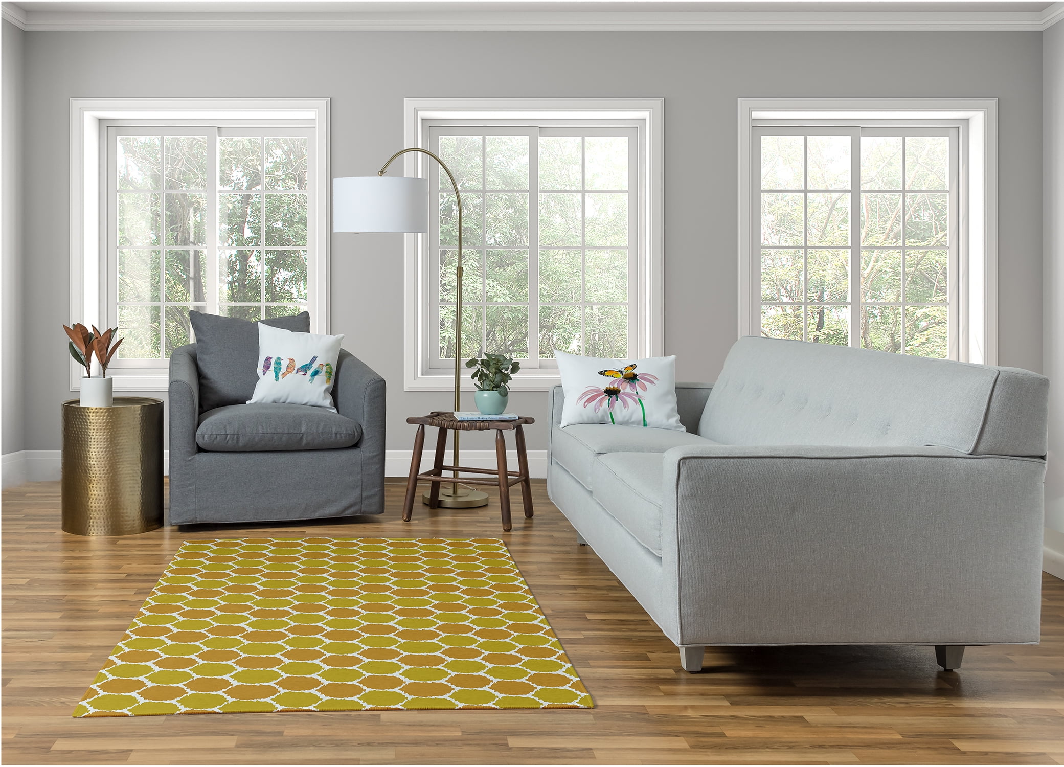 Simply Daisy 4' x 6' Sunny Mustard Geometric Rug