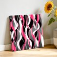 thumbnail image 3 of Canvas Wall Art, Pink Stripe Framed Canvas Prints for Bathroom Desk, Gradient Grey Moire Geometric Modern Abstract Small Gallery Wrapped Wall Decor for Home Office, Gifts, 8"x8" Ship Next Day, 3 of 9