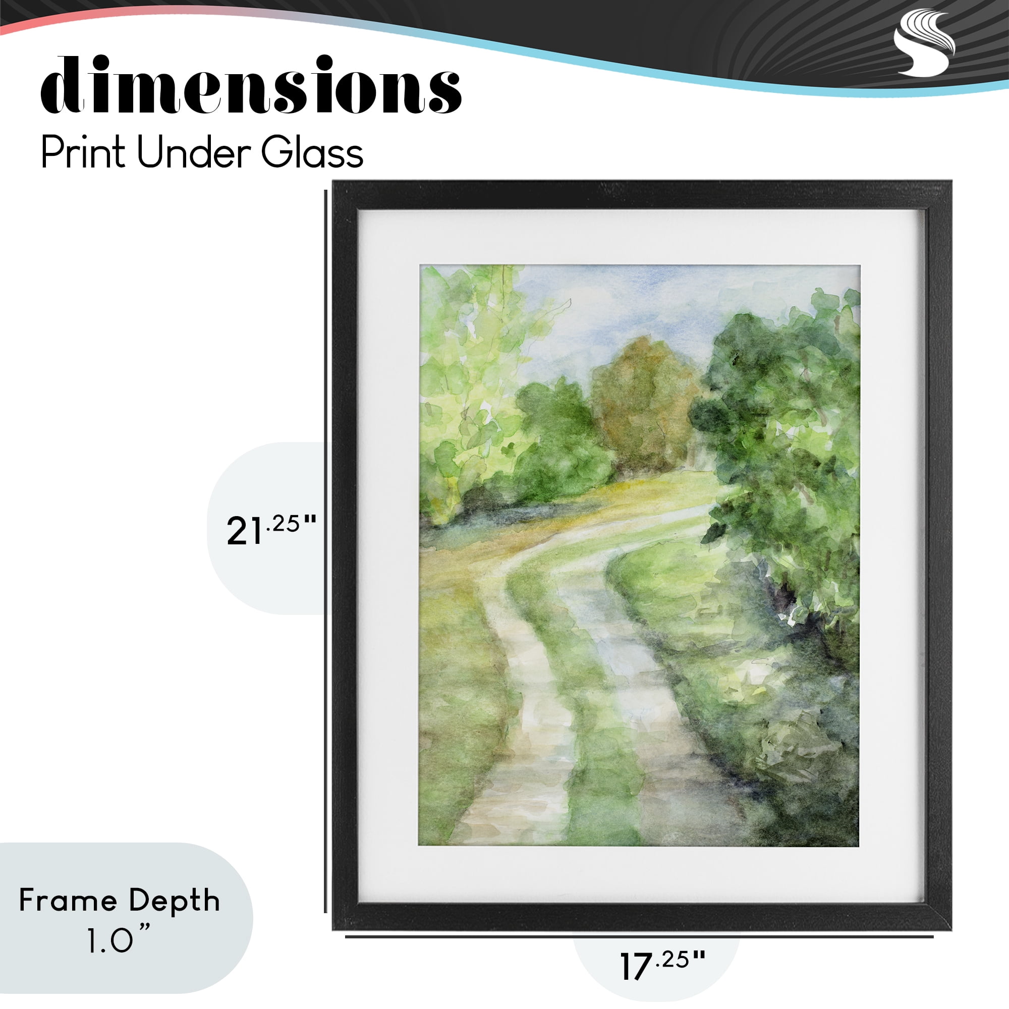 Stupell Industries Around The Bend Black Framed Print Under Glass, design by Lanie Loreth