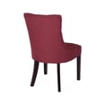 thumbnail image 4 of GDF Studio Maggie Contemporary Tufted Dining Chairs, Set of 4, Deep Red Fabric and Espresso, 4 of 7
