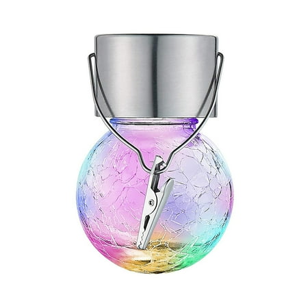 

KEFEI Decorative Ceiling Lamp Solar Powered Glass Energy-saving Waterproof Ball Colorful Hanging Light for Daily Use