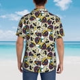thumbnail image 6 of Xecao Happy Skeleton print Hawaiian shirt - a stylish short-sleeve button-down for men, perfect for casual beach and tropical outings., 6 of 9